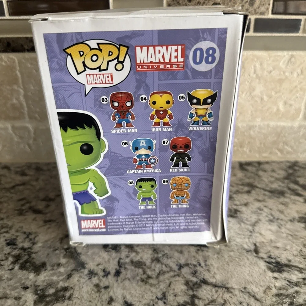 Marvel The Hulk 08 Funko Pop! 2011 Large Font On Front